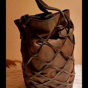 Leather bucket bag